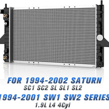 Complete Radiator Compatible with 1994-2002 Saturn SC1 SC2, for 1994-2002 Saturn SL SL1 SL2, for 1994-2001 Saturn SW1 SW2 Series 1.9L L4 4Cyl DWRD1020