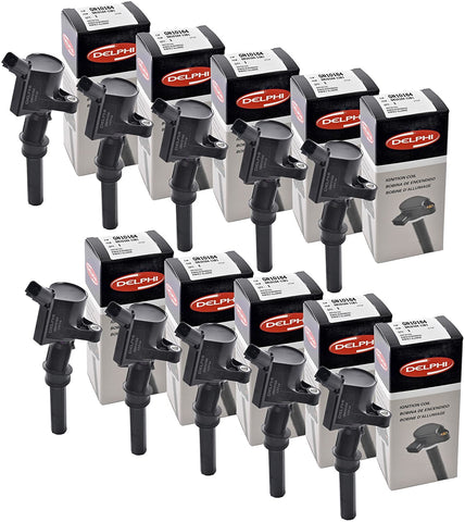 Delphi GN10164 Ignition Coil Set (8) 1997 1998 1999 2000 2001 2002 2003 2004 Ford F-150 V8-5.4L DG508 F523 (SET OF 10)