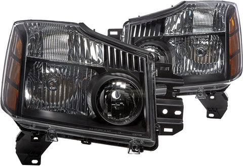 Spyder Auto (HD-JH-NTI04-AM-BK) Nissan Titan/Armada Amber/Black OEM Headlight - Pair