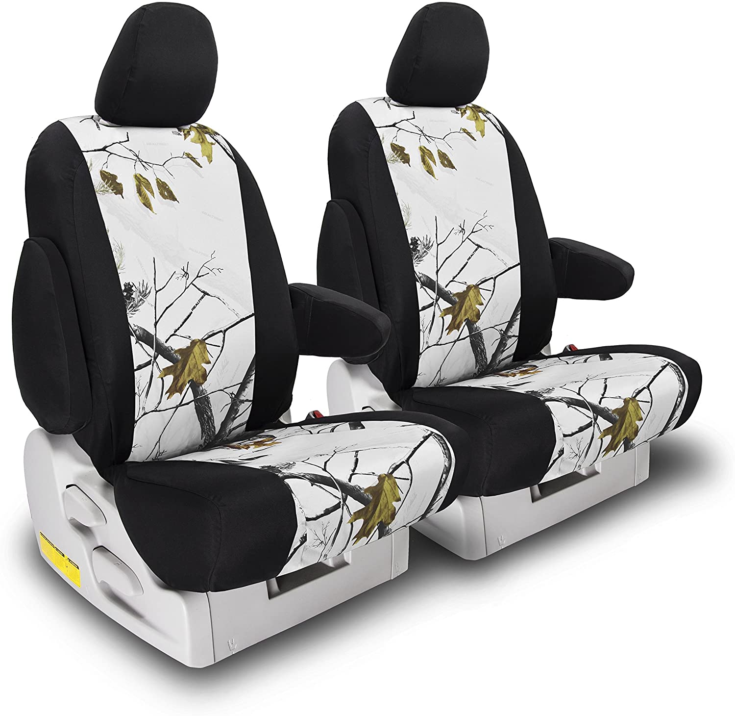 Front Seats: ShearComfort Custom Realtree Camo Seat Covers for Toyota Corolla (2020-2020) in MAX-5 for Sport Buckets w/Adjustable Headrests (S, SE, XSE Models Only)