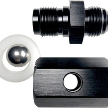 Fuel Cell Vent Roll Over Valve 8 AN Male Flare Fuel Rail Line Rollover Tip Valve Hose Fitting Adapter AN8 Aluminum Black