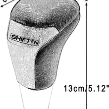 SHIFTIN Black Leather Gray Chrome Gear Shift Knob fit for Toyota Land Cruiser Fortuner Tundra and Lexus LX (Black Leather / Gray Chrome)