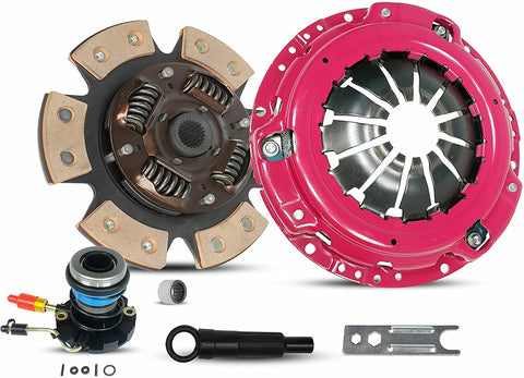 Clutch And Slave Kit Compatible With Ranger Pickup Truck XL XLT SE SX DS STX Edge Limited Sport Tremor Troy Splash Base 1995-2011 2.5L L4 GAS SOHC (6-Puck Clutch Disc Stage 3; 07-141RCBS)