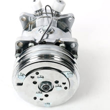 YaeTek New Premium Quality A/C Air Conditioning Compressor 12V/V-Belt Pulley for Sanden 508 Style Chrome Compatible w/R-12 and R134A