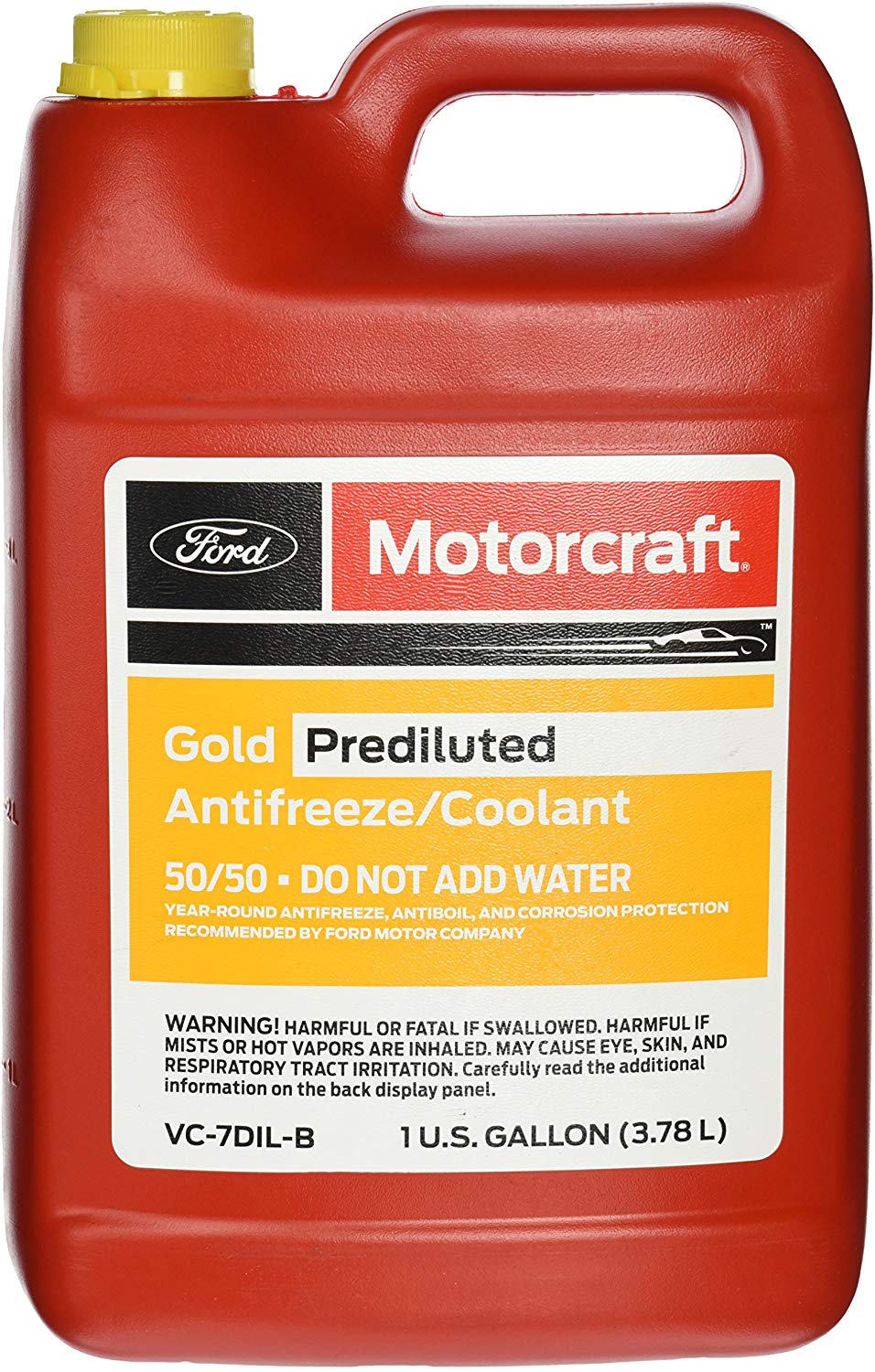 Genuine Ford Fluid VC-7DIL-B Gold Pre-Diluted Antifreeze/Coolant - 1 Gallon