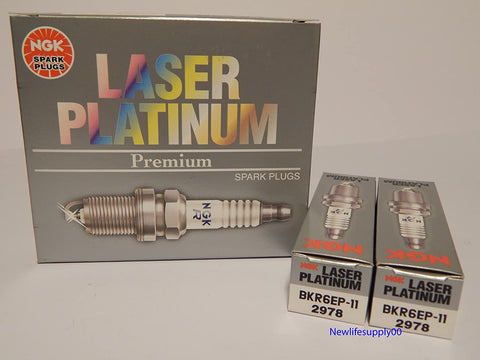 NGK 2978 Laser Platinum Premium Spark Plugs BKR6EP-11 - 6 PCSNEW