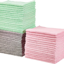 AmazonBasics Blue, White, and Yellow Microfiber Cleaning Cloth - Pack of 24
