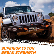 RoofPax Tow Strap 3" x 30 ft. Off Road Recovery Rope | 30,180 lb Break Strength Capacity | Heavy Duty Winch Strap with Triple Reinforced End Loops | Essential Recovery Kit for Getting Off-Road