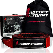 Rocket Straps - 3" x 30' Heavy Duty Tow Strap | 30,000 LBS Rated Capacity Recovery Strap | Vehicle Tow Straps with Protected Loop Ends | Emergency Off Road Truck Accessories Towing Rope | Storage Bag