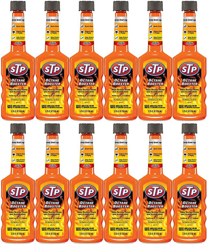 STP Octane Booster, Fuel Intake System Cleaner, Bottles, 5.25 Fl Oz, Pack of 12, 18040G-12PK