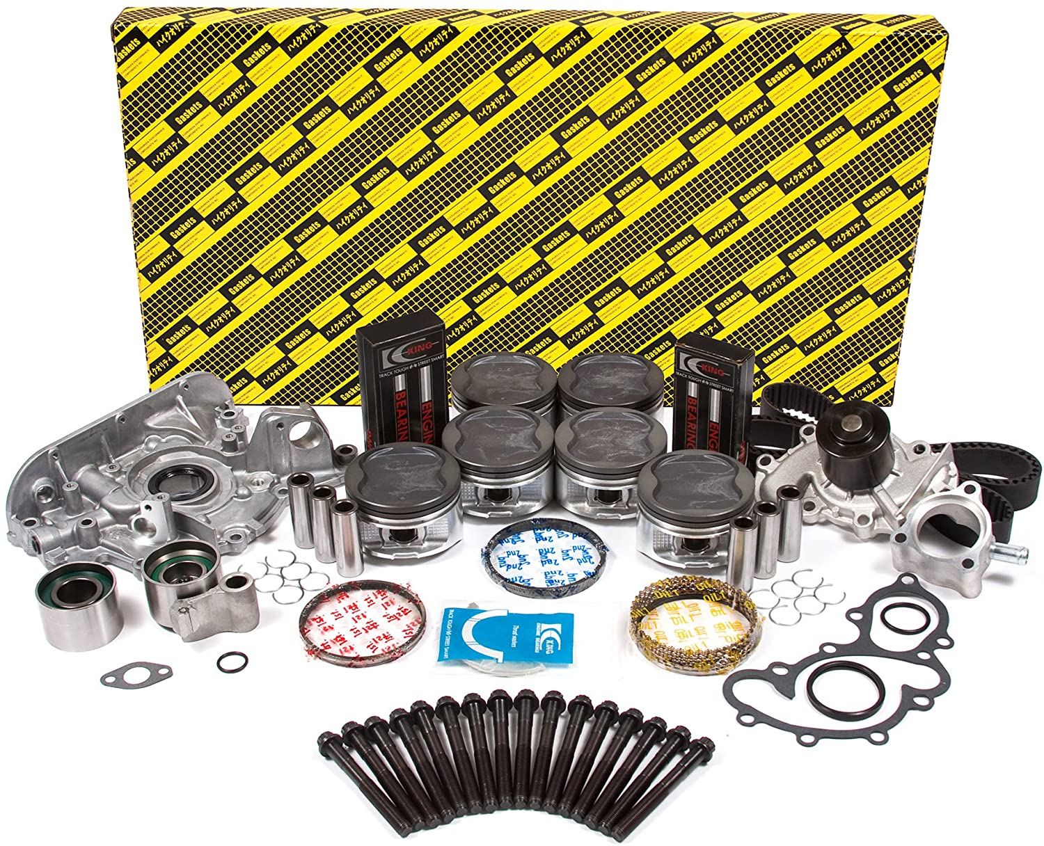 Evergreen OK2034M/0/0/0 Fits 96-04 Toyota 4Runner Tacoma 3.4L DOHC 24V 5VZFE Master Overhaul Enigne Rebuild Kit (Pistons Standard Main Standard | Rod Standard)