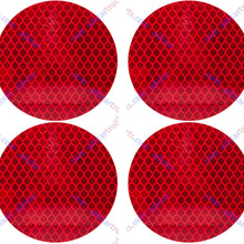 3" Inch Round DOT-SAE Amber/Red High Visibility Reflective Stick-On Prism Reflector | Strong Adhesive/Weatherproof | Trailer Camper RV Flatbed Fender Property Boat Marine (Red, Qty 4)