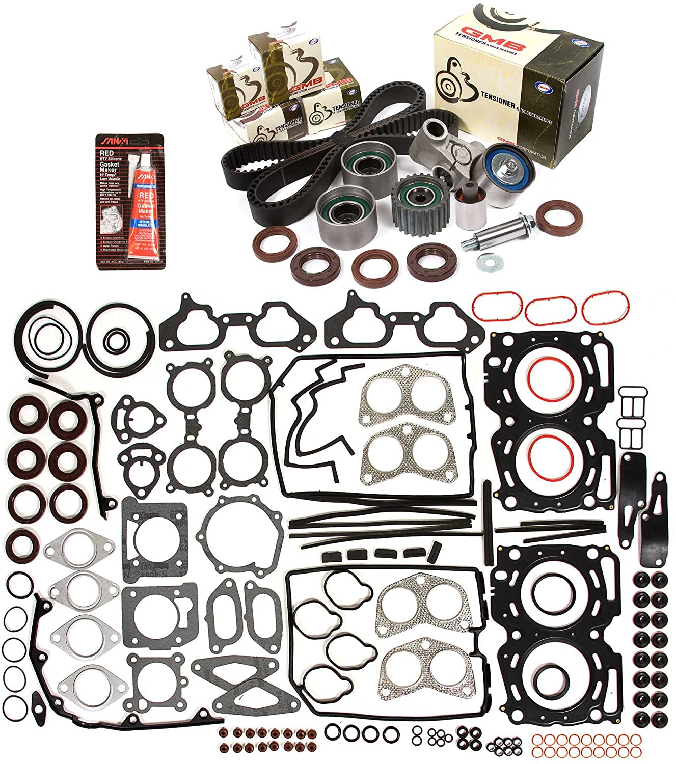 Evergreen HSTBK9010USA Head Gasket Set Timing Belt Kit Compatible With 02-05 Subaru Impreza WRX USDM 2.0 EJ205