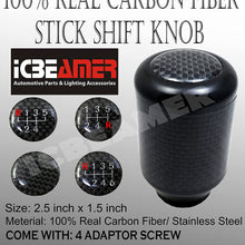 ICBEAMER Racing Style Matte Black Aluminum Carbon Fiber Manual Shifter Gear Shift Knob 5 6 Speeds Pattern Free Return