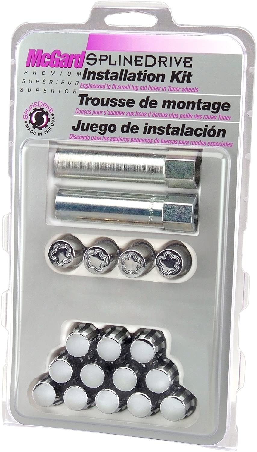 McGard 65457CN Chrome SplineDrive Wheel Installation Kit (M12 x 1.5 Thread Size) - for 4 Lug Wheels