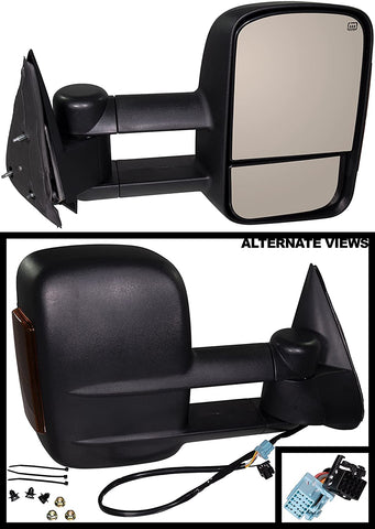 APDTY 99999 Power Side View Tow Towing Mirror Fits Front Right 2003-2006 Chevrolet Silverado Sierra Suburban Tahoe Yukon (Turn Signal On Side Housing; View image)