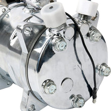 YaeTek New Premium Quality A/C Air Conditioning Compressor 12V/V-Belt Pulley for Sanden 508 Style Chrome Compatible w/R-12 and R134A