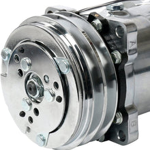 YaeTek New Premium Quality A/C Air Conditioning Compressor 12V/V-Belt Pulley for Sanden 508 Style Chrome Compatible w/R-12 and R134A