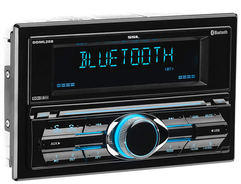 Sound Storm DDML28B Multimedia Car Stereo - Double Din, Bluetooth Audio and Hands-Free Calling, MP3 Player, USB Port, AUX Input, AM/FM Radio Receiver, No CD/DVD Player