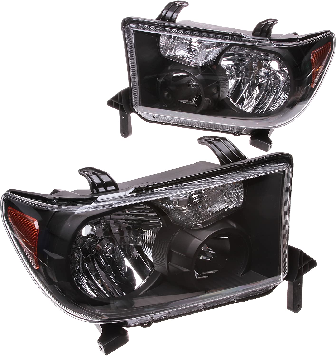 Spyder Auto (HD-JH-TTU07-AM-BK) Toyota Tundra/Sequoia Black OEM Style Headlight - Pair (Black)