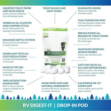 Unique RV Digest-It Holding Tank Treatment - Drop in Pods Toilet Treatment (20 Treatments) - 41G-4