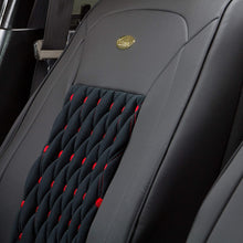 TLH Victorian Style Luxurious Leather Seat Cushions Front, Brown Black Color-Universal Fit for Cars, Auto, Trucks, SUV