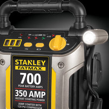 STANLEY FATMAX J7CS Portable Power Station Jump Starter: 700 Peak/350 Instant Amps, 120 PSI Air Compressor, 3.1A USB Ports, Battery Clamps