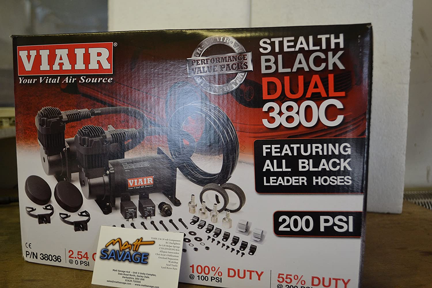 VIAIR 38036 Dual Value Pack (380C 200 Psi), Stealth Black