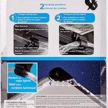 Camco Black Standard Awning Clip for Rope Light - Slides into Awning Roller Bar Channel to Create a Convenient Hook | Two Hanging Positions | Holds Party Lights, RV Lights, String Lights - (42708)