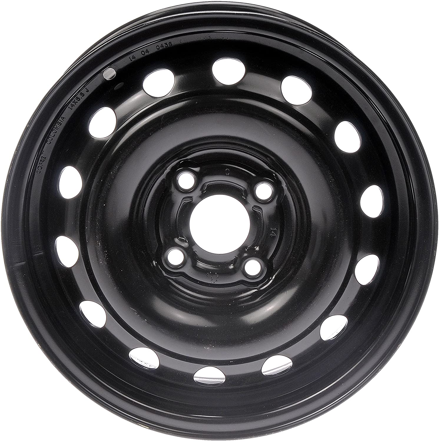 Dorman Black Wheel with Painted Finish (14 x 5.5 inches /4 x 3 inches, 45 mm Offset)