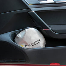 Magnelex Car Windshield Sunshade with Bonus Steering Wheel Cover Sun Shade. 210T Reflective Polyester Blocks Heat and Sun. Foldable Sun Shield That Keeps Your Vehicle Cool (Large 63 x 33.8 in)