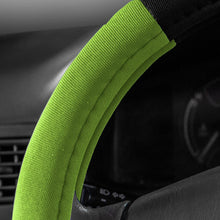 TLH Modernistic Steering Wheel Cover and Seat Belt Pads w/Anti-Slip Dash Mat, Green Color