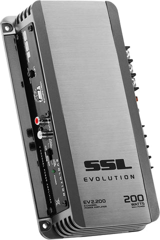Sound Storm Laboratories EV2.200 Evolution 200 Watt, 2 Channel, 2 to 8 Ohm Stable Class A/B, Full Range Car Amplifier, Gun Metal Grey