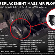 Mass Air Flow Sensor - Fits Chevy Silverado, Suburban 1500, 2500, Tahoe, GMC Yukon XL 1500, Sierra, Cadillac Escalade, ESV, EXT 5.3L, 6.0L, 4.8 and more - Replaces 25168491, AF10043, 25318411, 2134160