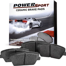 Front PowerSport Ceramic Series Brake Pad With Rubber Steel Rubber Shims