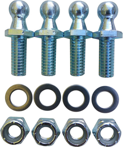 (4 Pack) 13mm Ball Studs With Hardware - 5/16-18 Thread x 5/8
