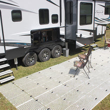 EZ-MAT Fold-N-Go Patio Outdoor RV Travel Trailer Mat Rug Alternative (White)