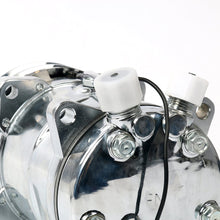 YaeTek New Premium Quality A/C Air Conditioning Compressor 12V/V-Belt Pulley for Sanden 508 Style Chrome Compatible w/R-12 and R134A