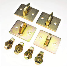 (Pack of 3) 5/16in Bolt On Grab Hook Mount with Backer Plate - Complete Hardware Included
