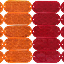 MAXXHAUL 50016 Oval Reflectors 10 Red-10 Amber Self Adhesive Or Drill Mount-DOT, 20 Pack