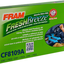 FRAM Fresh Breeze Cabin Air Filter Replacement for Car Passenger Compartment w/ Arm and Hammer Baking Soda, Easy Install, CF11182 for Select Acura and Honda Vehicles