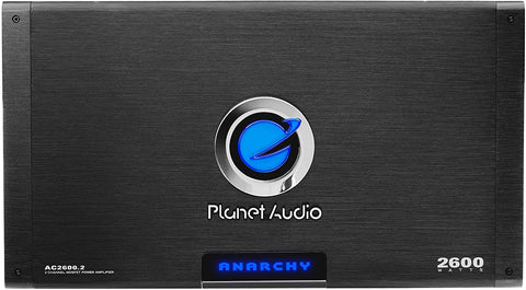 Planet Audio AC2600.2 2 Channel Car Amplifier - 2600 Watts, Full Range, Class A/B, 2-4 Ohm Stable, Mosfet Power Supply, Bridgeable