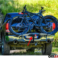 OMAC Auto Accessories Foldable Bike Rack Hitch Mounted | 2 Bicycle Carrier Racks Aadjustable Hitches Suitable for Electric Bikes and Fat Bikes