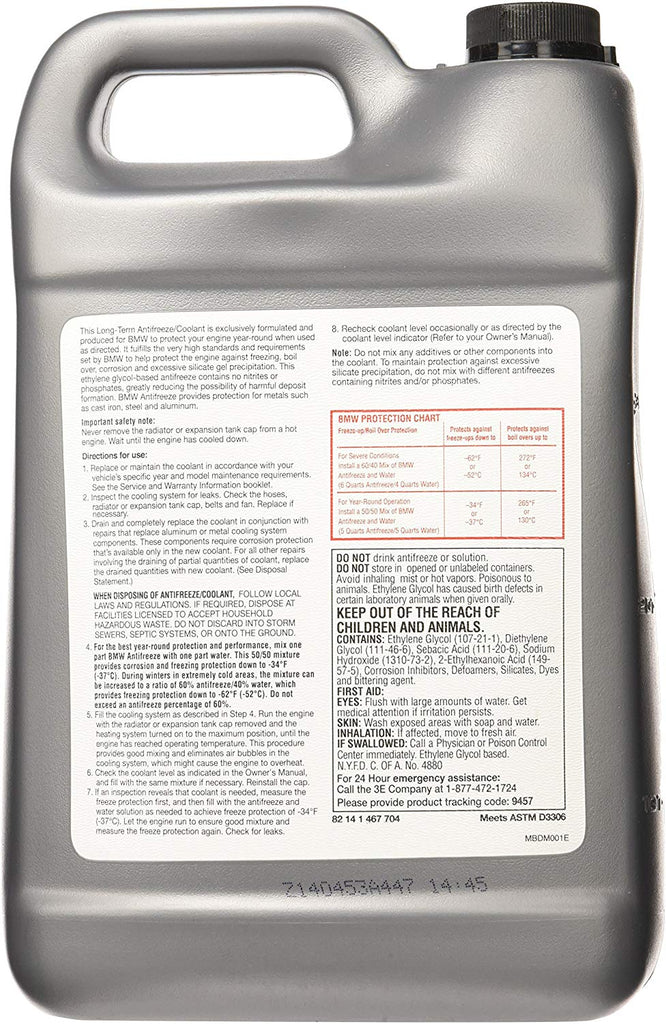 BMW 82141467704 Grey Antifreeze Coolant 1 Gallon PartLimit