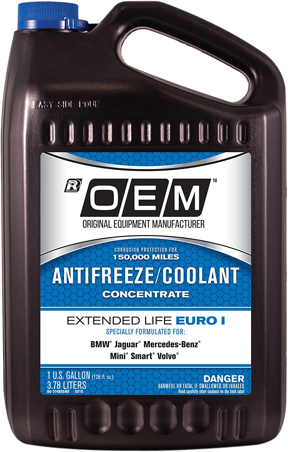 OEM Recochem 86-324BOEME Blue Premium Antifreeze 50/50 Extended Life-Euro I Blue