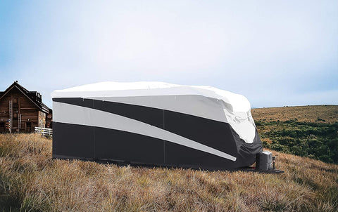 Camco ULTRAGuard Supreme RV Cover-Extremely Durable Design Fits Toy Hauler Trailers 28' -30', Weatherproof with UV Protection and Dupont Tyvek Top (56162)