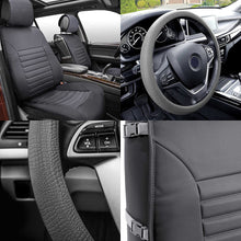 FH Group PU206102 Multifunctional Quilted Leather Seat Cushions (Tan) Front Set with Gift – Universal Fit for Cars Trucks & SUVs