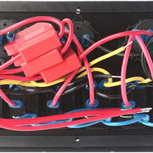 BANDC Blue Led 6 Gang Rocker Switch Panel & Power Socket/USB Charger Socket/Voltmeter