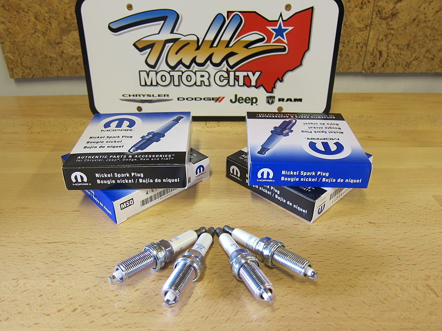 Set of 16 Chrysler Jeep Dodge Ram 5.7 Liter HEMI NKG Spark Plugs Mopar