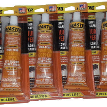 Master Premium Copper Silicone Hi Temp Gasket Maker 14CP 3.35 Ounce Tube 6 Pack